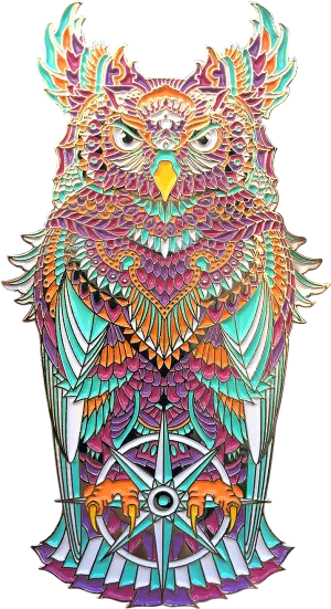 Grand Amethyst Owl Pin (Edition of 100)