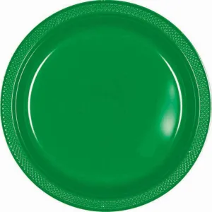Green Plastic Snack Plates 18cm 20pk