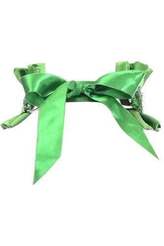 Green Satin & Sequin Costume Choker