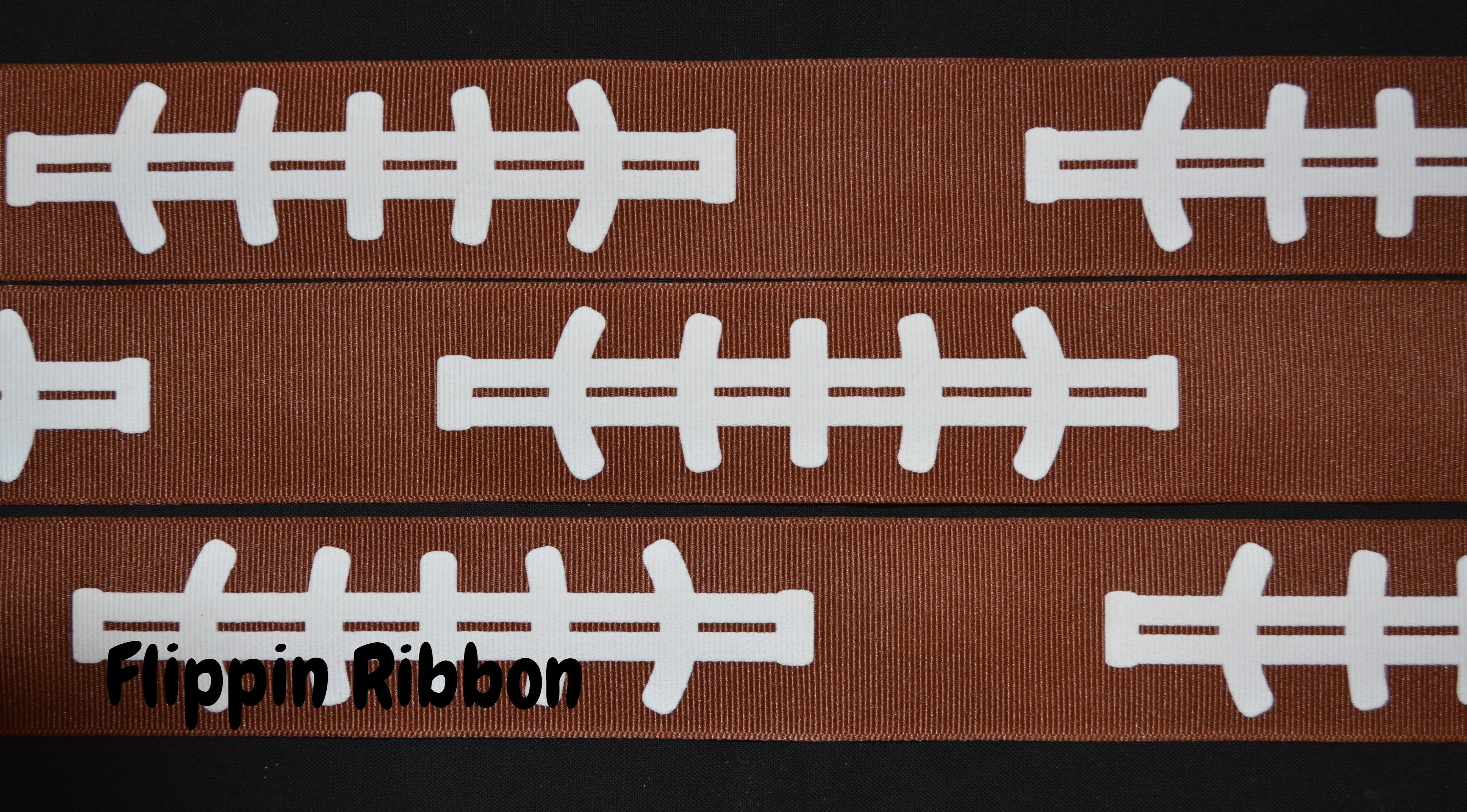 Gridiron Football Ribbon - 1 1/2 inch Printed Grosgrain