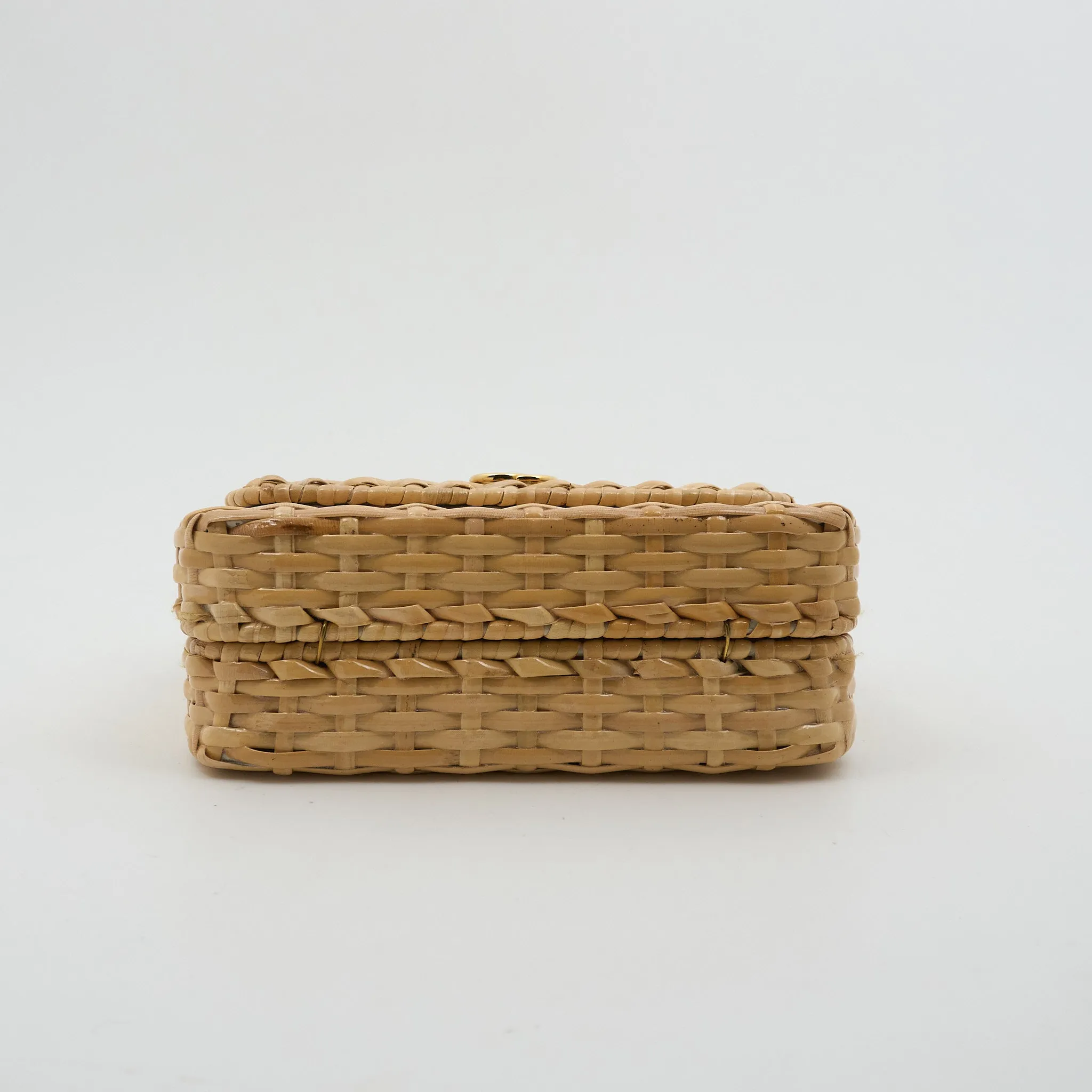 Gucci Glazed Wicker Mini Cestino Shoulder Bag