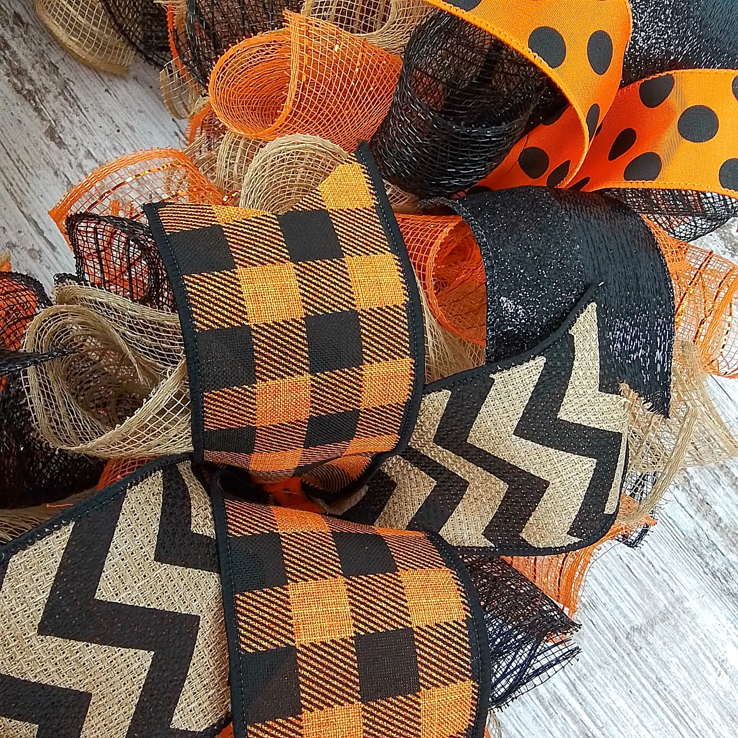 Halloween Door Hanging Wreaths, Orange Black