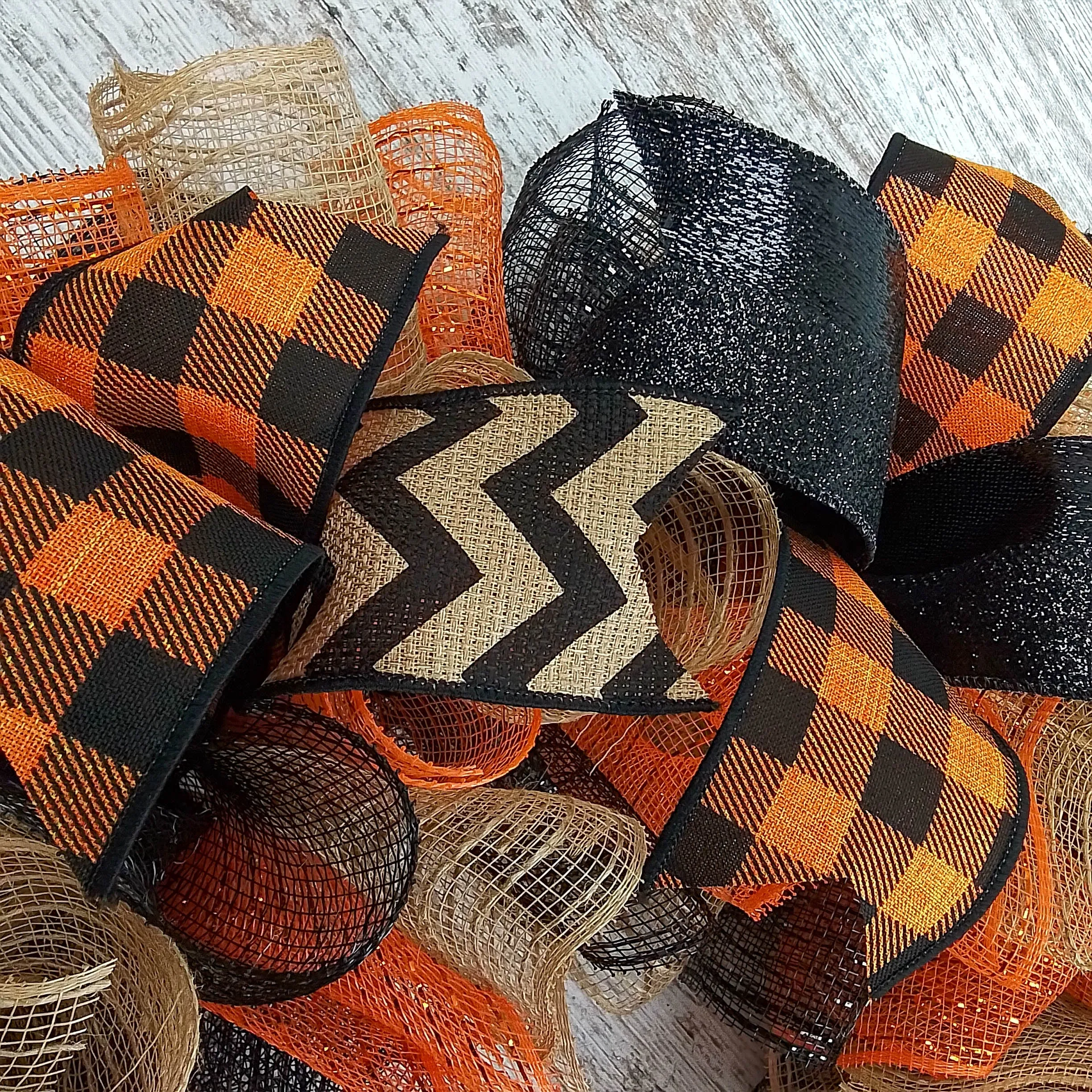 Halloween Door Hanging Wreaths, Orange Black