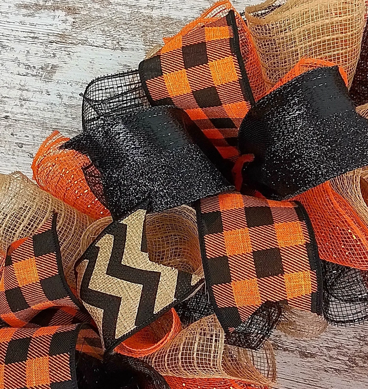 Halloween Door Hanging Wreaths, Orange Black