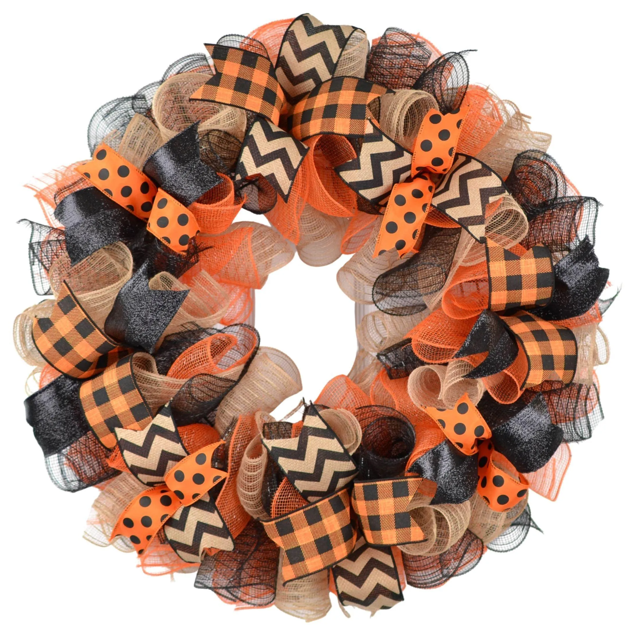 Halloween Door Hanging Wreaths, Orange Black