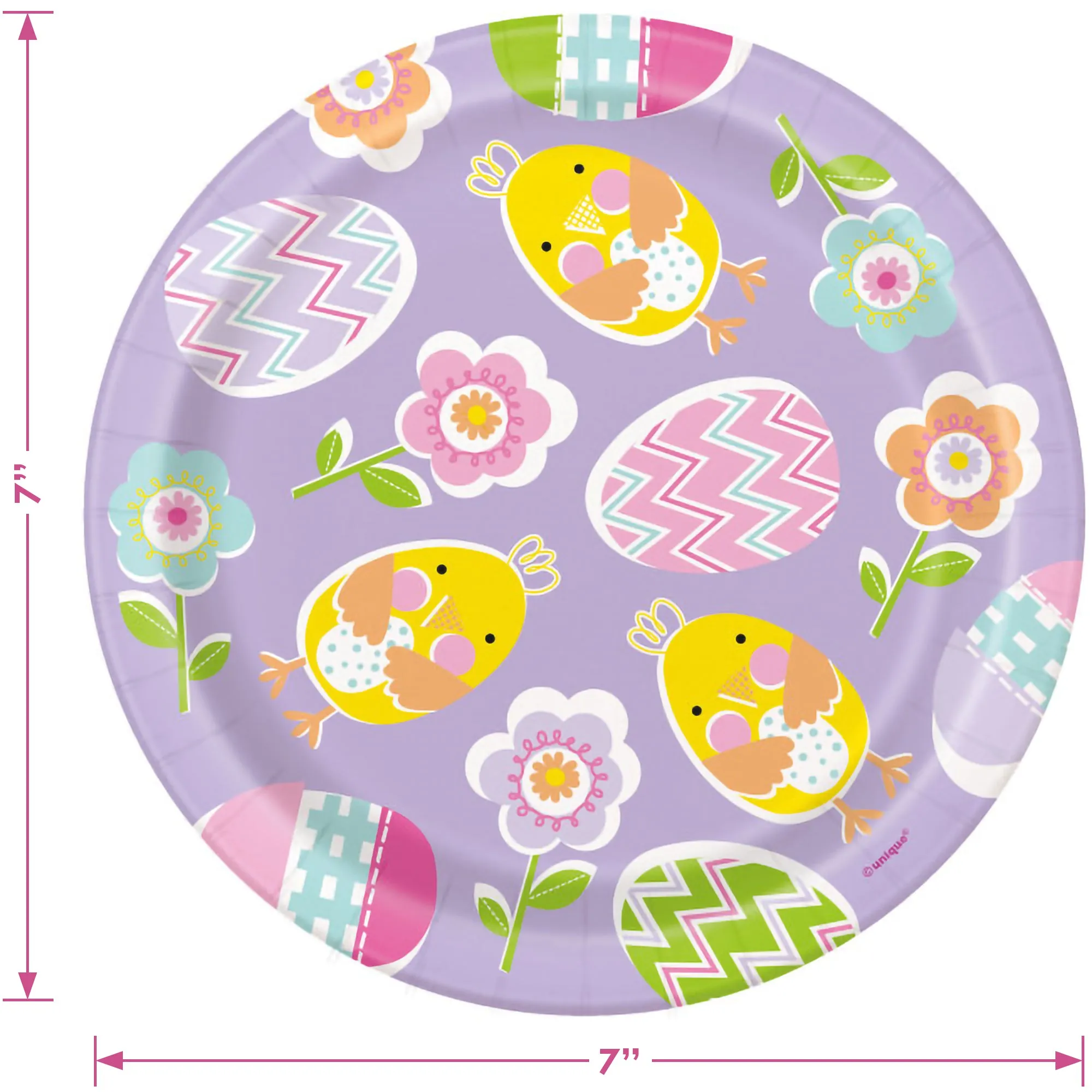 Happy Easter Garland and Bunny Paper Dinner Plates and Luncheon Napkins (Serves 18)