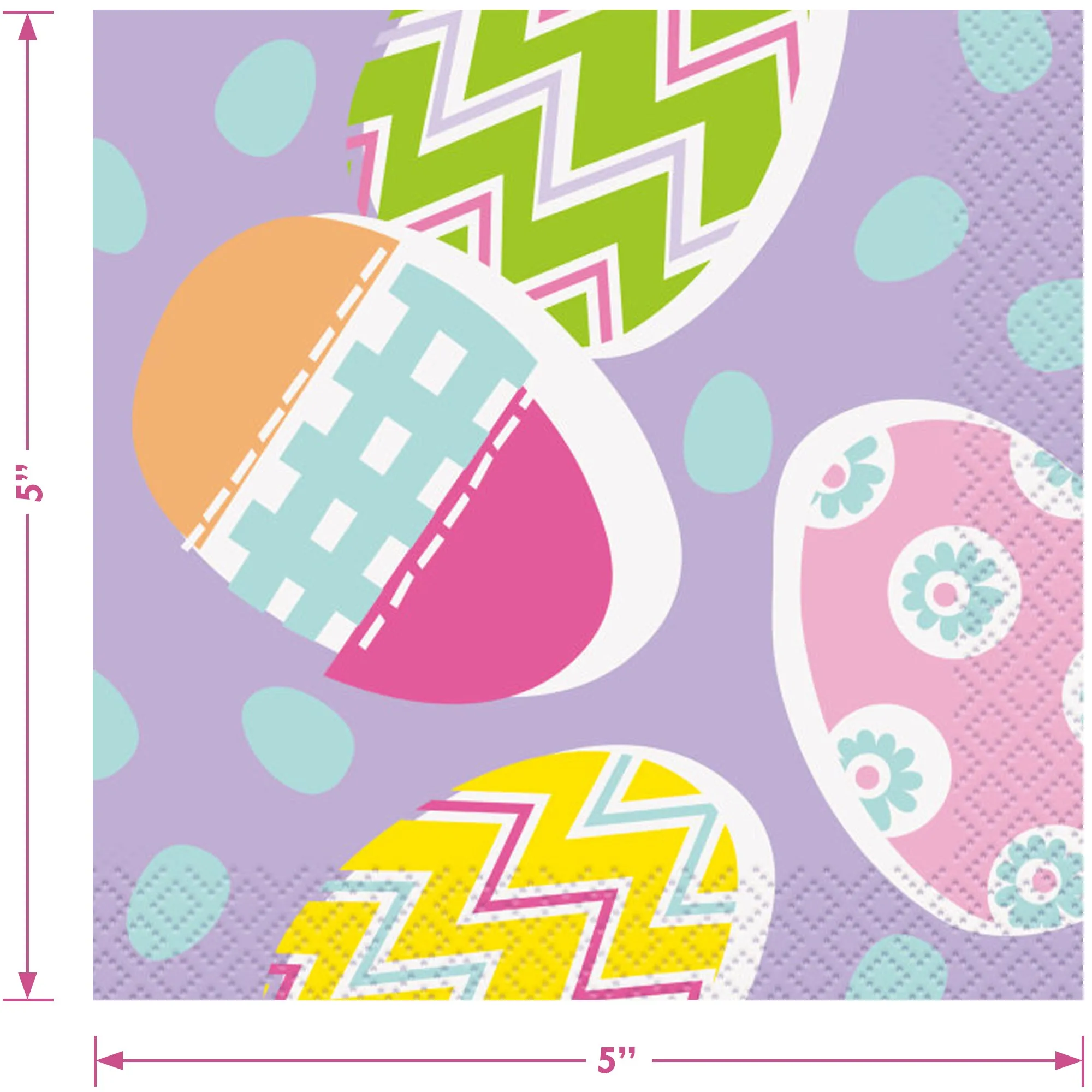 Happy Easter Garland and Bunny Paper Dinner Plates and Luncheon Napkins (Serves 18)