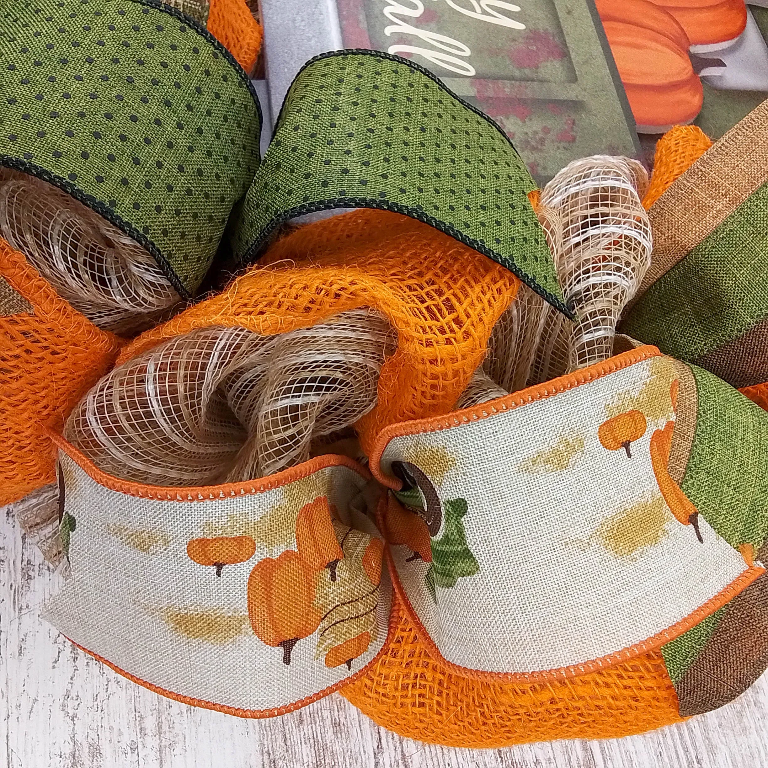 Happy Fall Y'All Wreath - Farm Truck Thanksgiving Front Door Wreath - Brown Orange Burlap Green