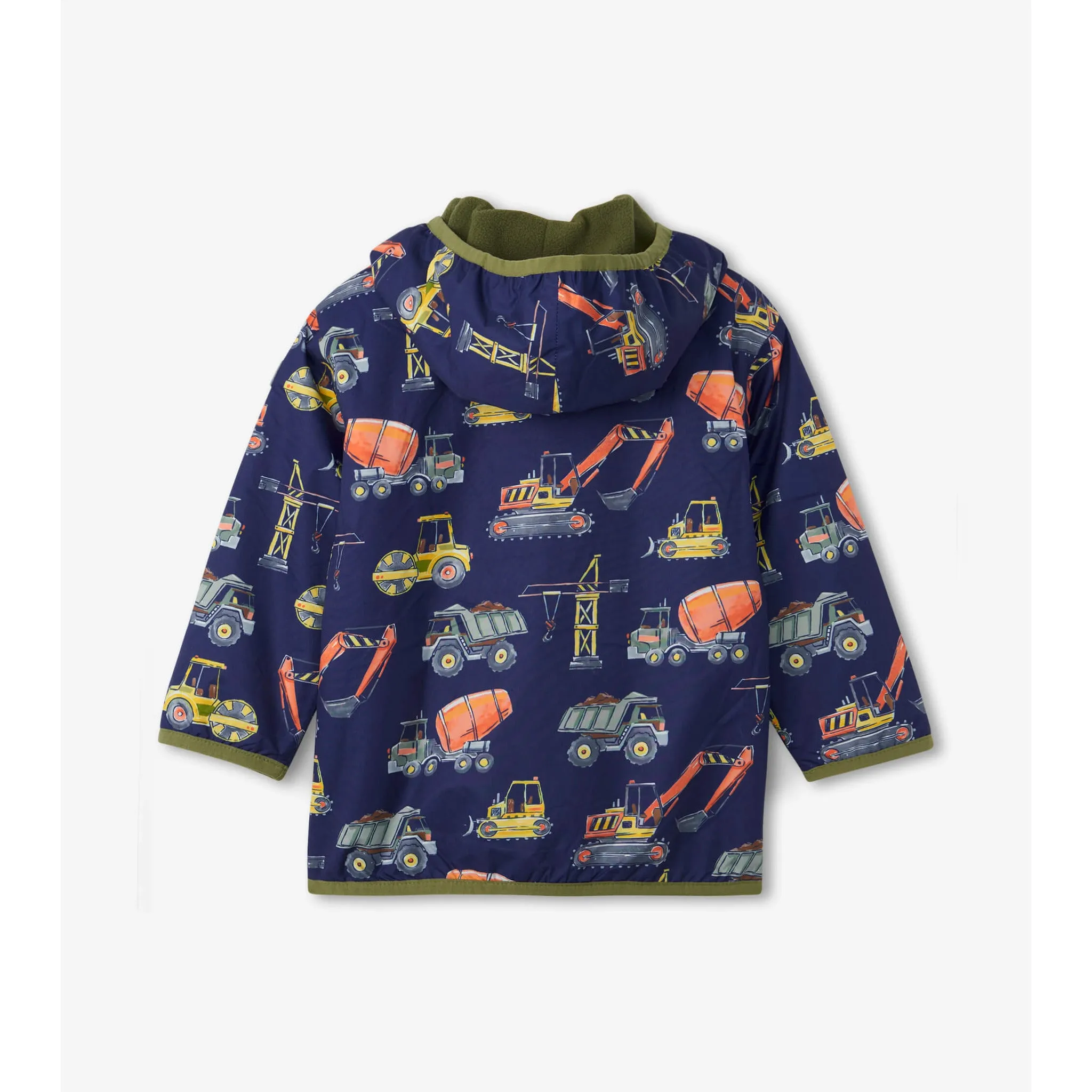 Hatley Construction Trucks Microfiber Jacket - Patriot Blue