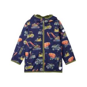 Hatley Construction Trucks Microfiber Jacket - Patriot Blue