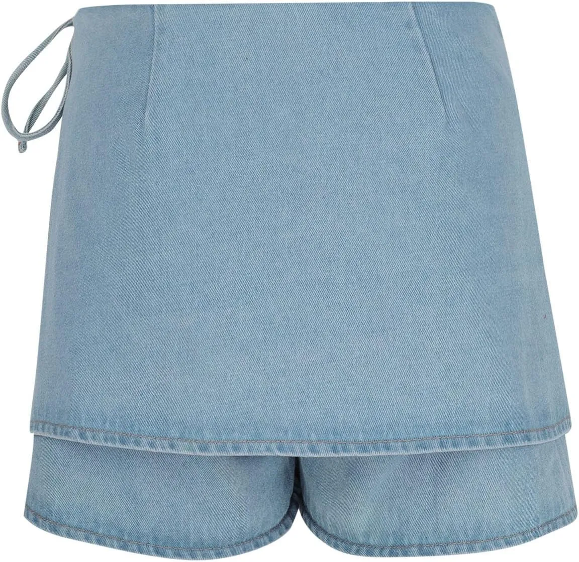 HGps8w Women's Stretchy Denim Cargo Skort Sexy High Waisted 2025 Summer Casual Mini Jean Skirt Shorts with Pockets