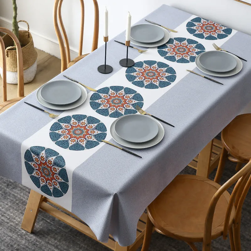 Holiday Night Restaurant PVC Waterproof Tablecloth Oil-Proof