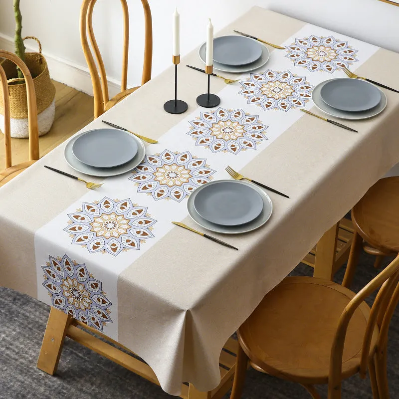Holiday Night Restaurant PVC Waterproof Tablecloth Oil-Proof
