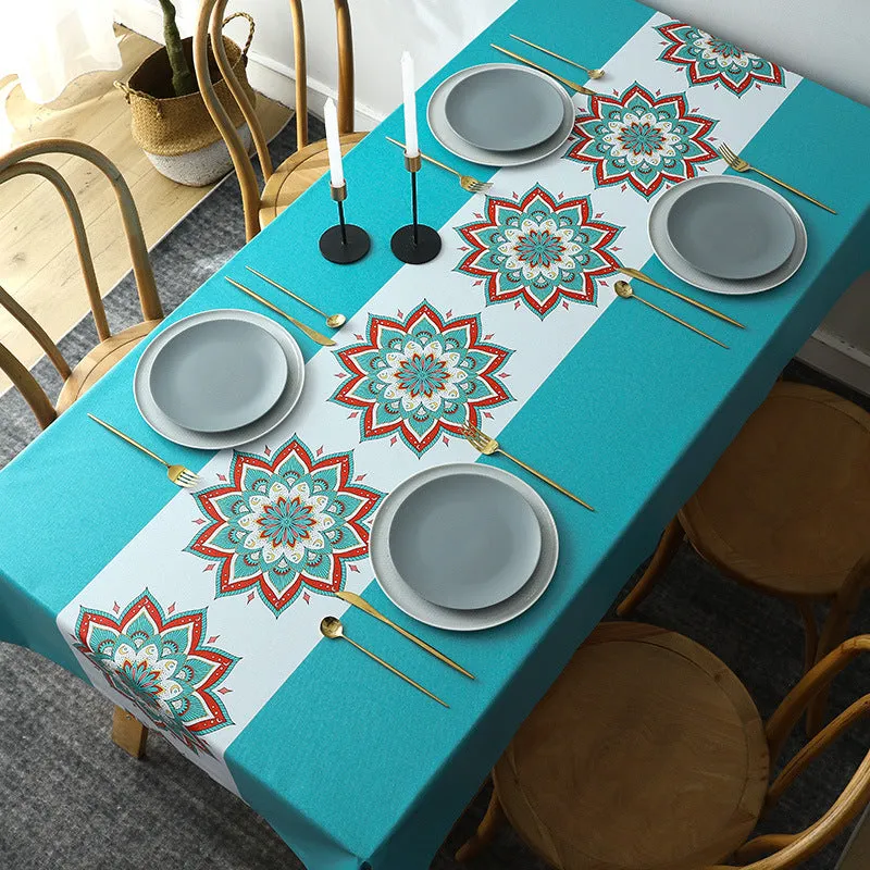Holiday Night Restaurant PVC Waterproof Tablecloth Oil-Proof