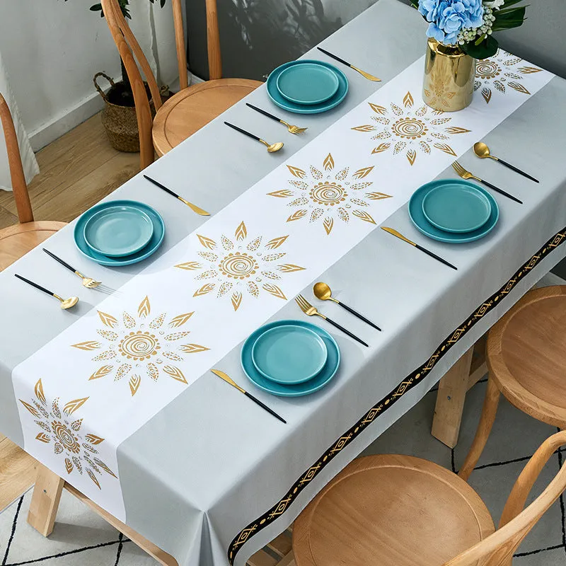 Holiday Night Restaurant PVC Waterproof Tablecloth Oil-Proof