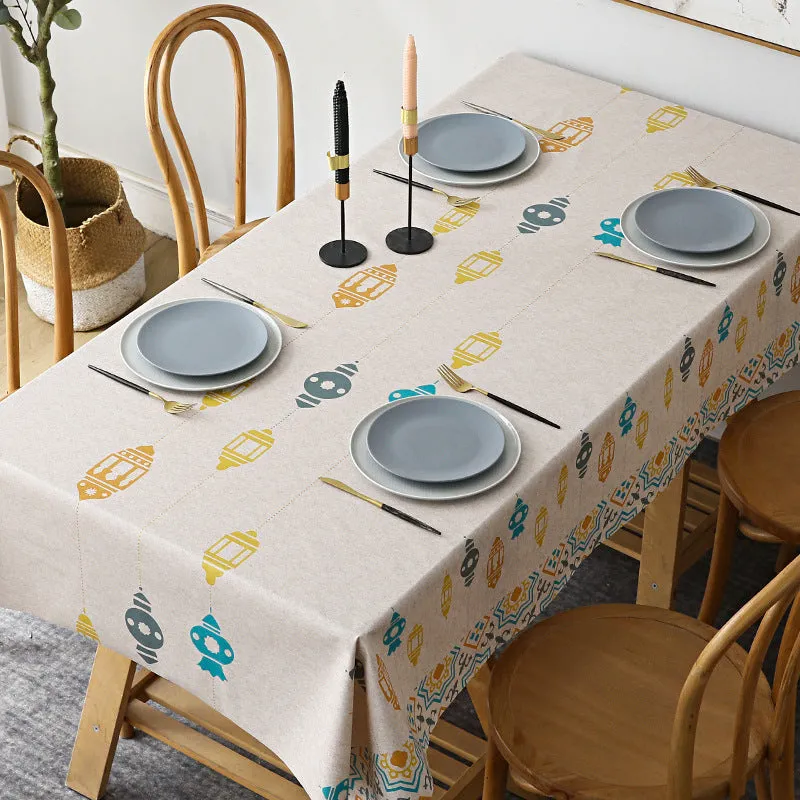 Holiday Night Restaurant PVC Waterproof Tablecloth Oil-Proof
