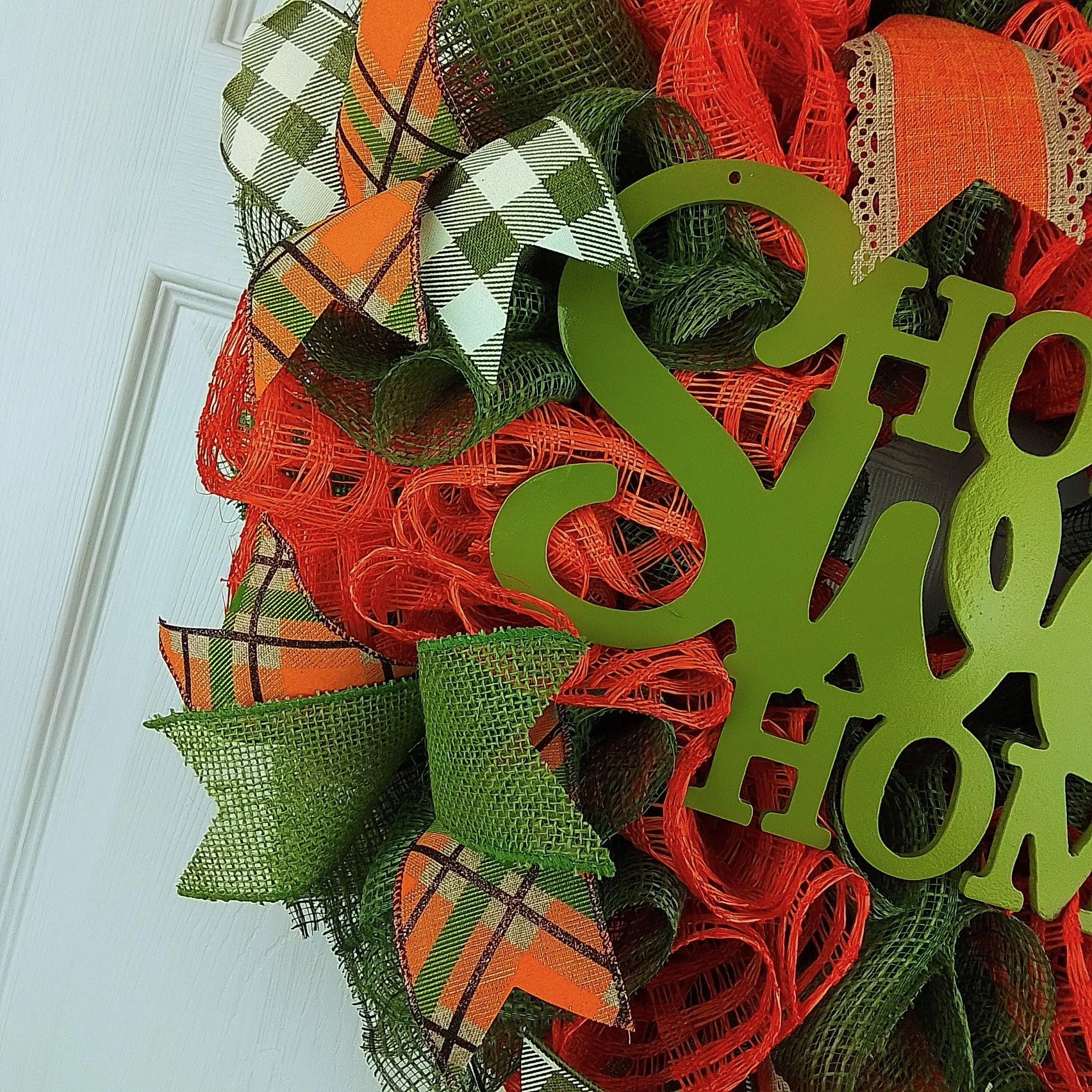 Home Sweet Home Thanksgiving Door Buffalo Plaid Wreath