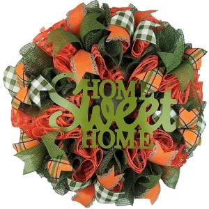 Home Sweet Home Thanksgiving Door Buffalo Plaid Wreath