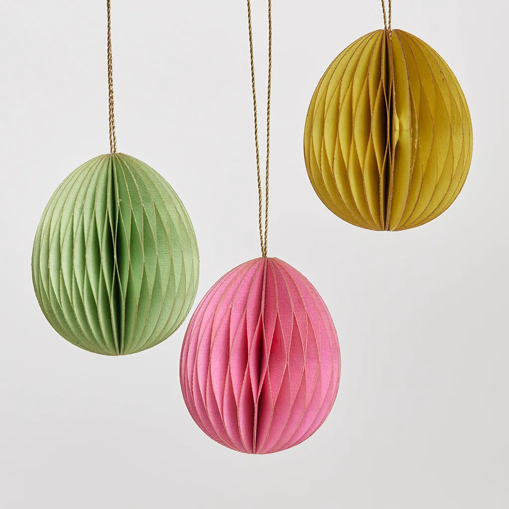 Honeycomb Paper Easter Egg Ornament Set