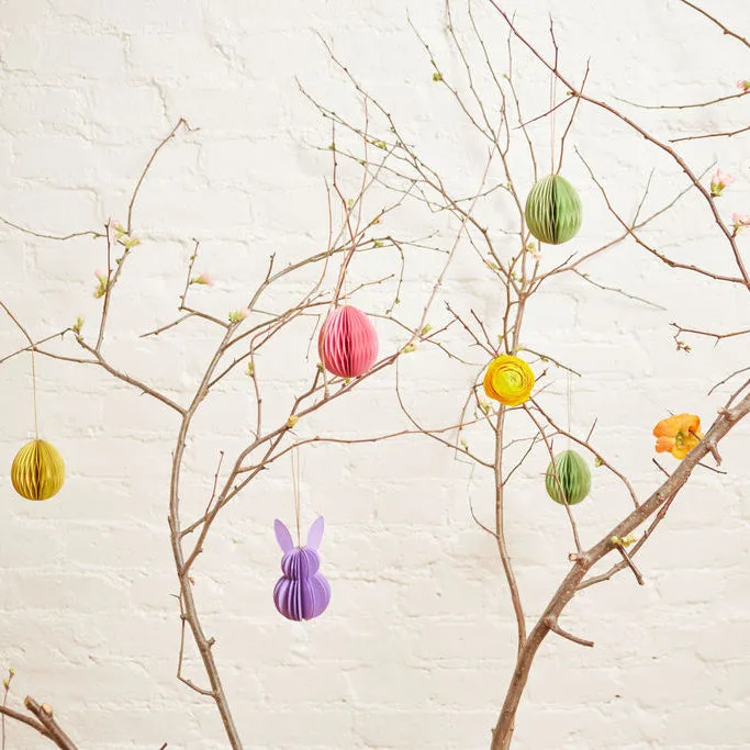 Honeycomb Paper Easter Egg Ornament Set
