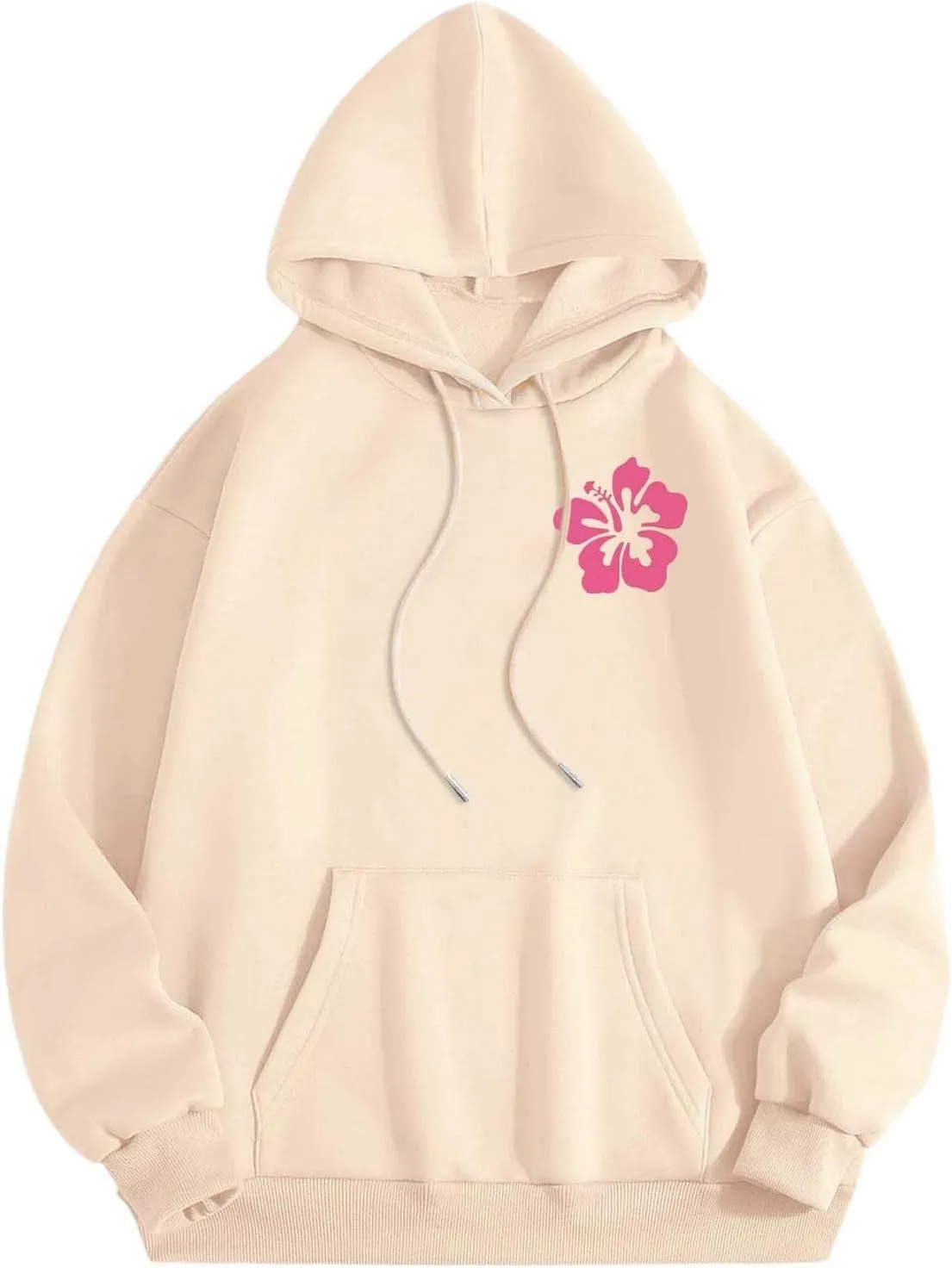 Hoodies Sweatshirt for Women Graphic Trendy Cute Y2K Clothes Girls Pullover Oversized Pink Palm Puff Preppy Hoodies