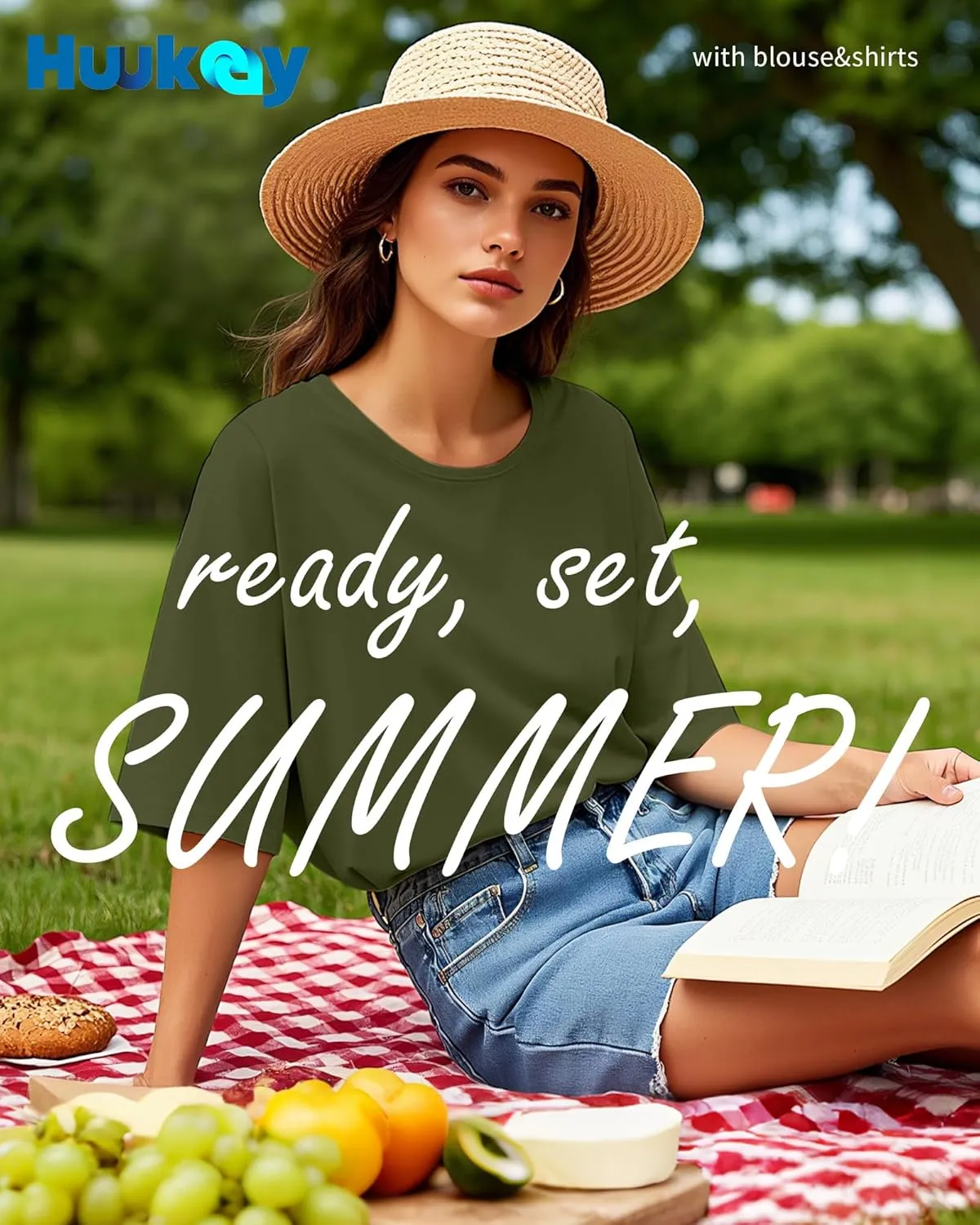 Huukeay 3 Pcs Womens Half Sleeve Top Elbow Length T Shirt Women Round Neck Basic T Shirt Summer Casual Blouses