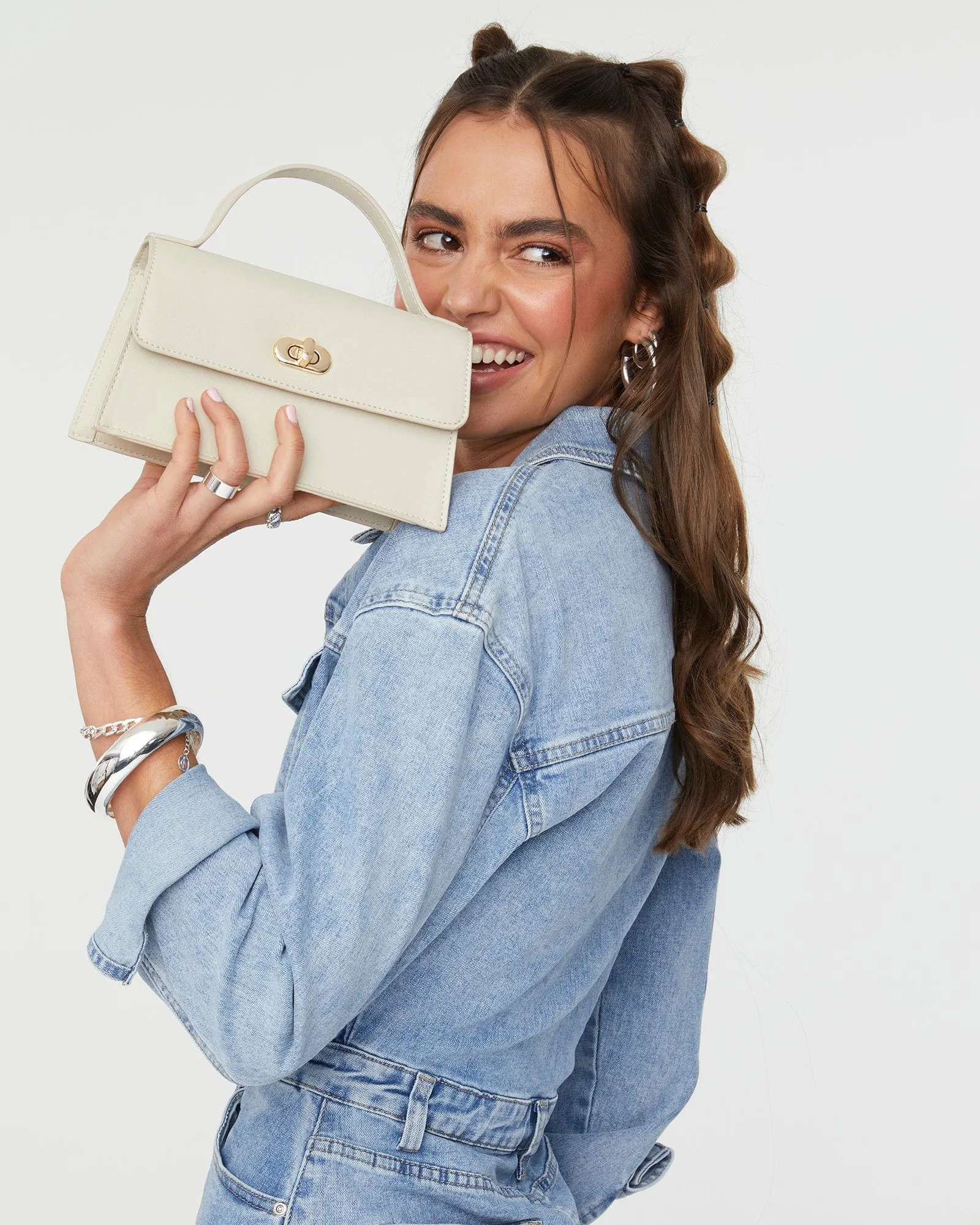Ivory Luna Lock Mini Bag