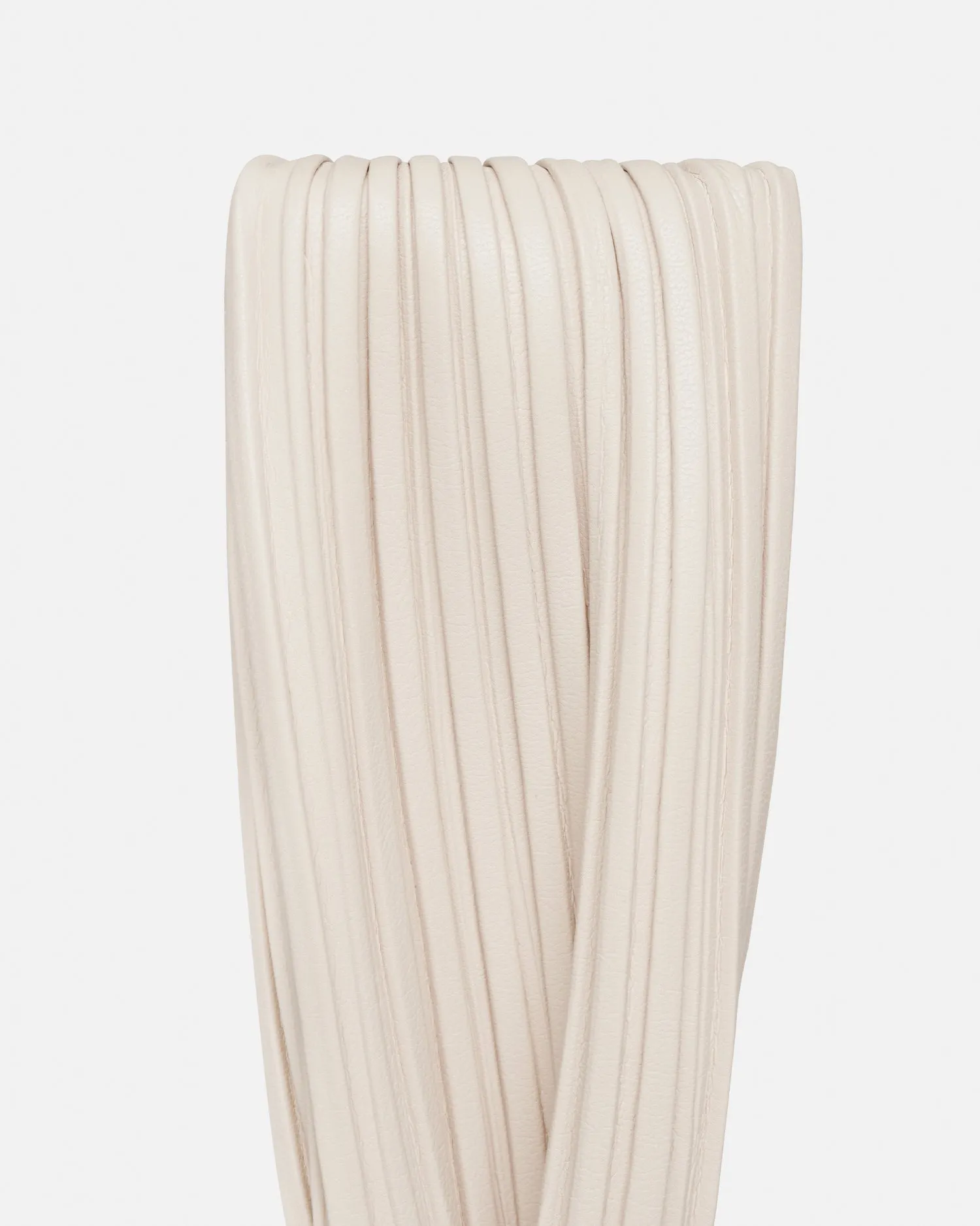 Jen Large -  Pleated Alt-Leather Bag - White