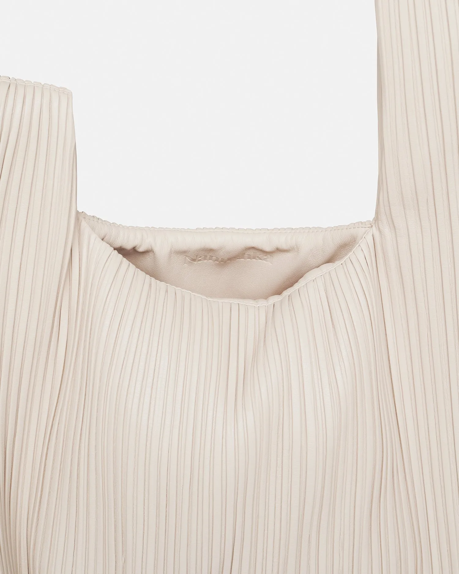 Jen Large -  Pleated Alt-Leather Bag - White