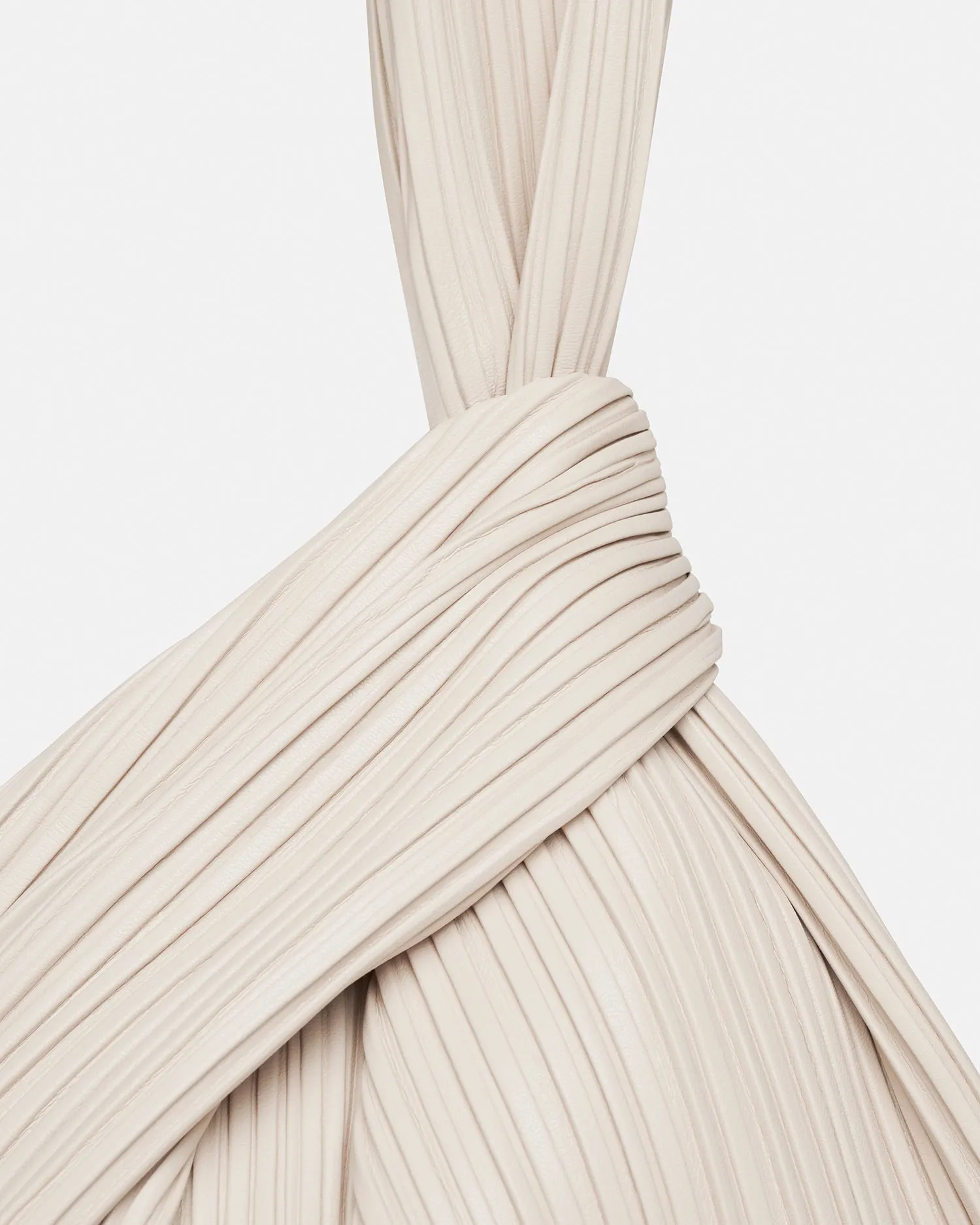 Jen Large -  Pleated Alt-Leather Bag - White