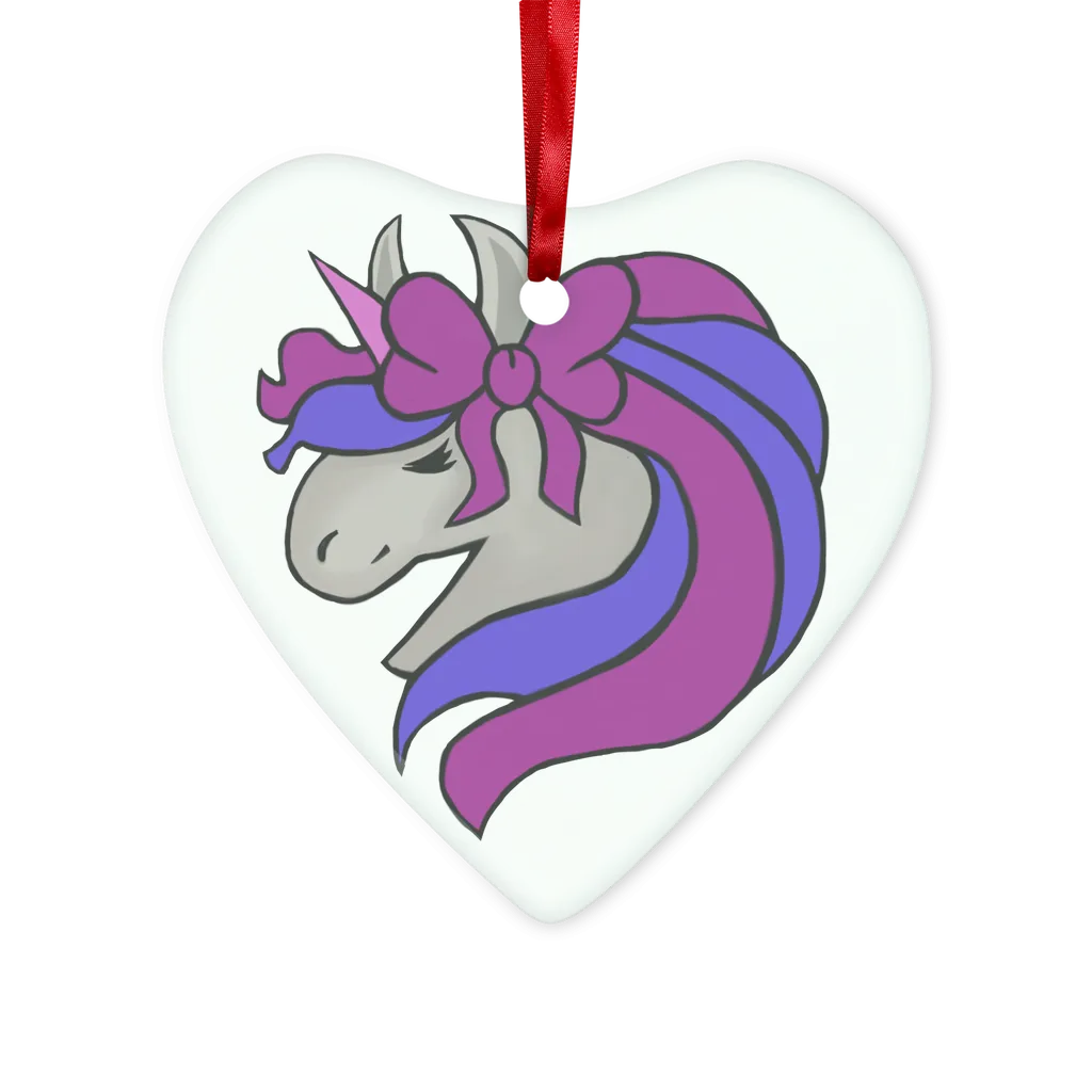 JohnsonKelly_UnicornHead2 Glass Hanging Ornament