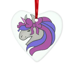 JohnsonKelly_UnicornHead2 Glass Hanging Ornament