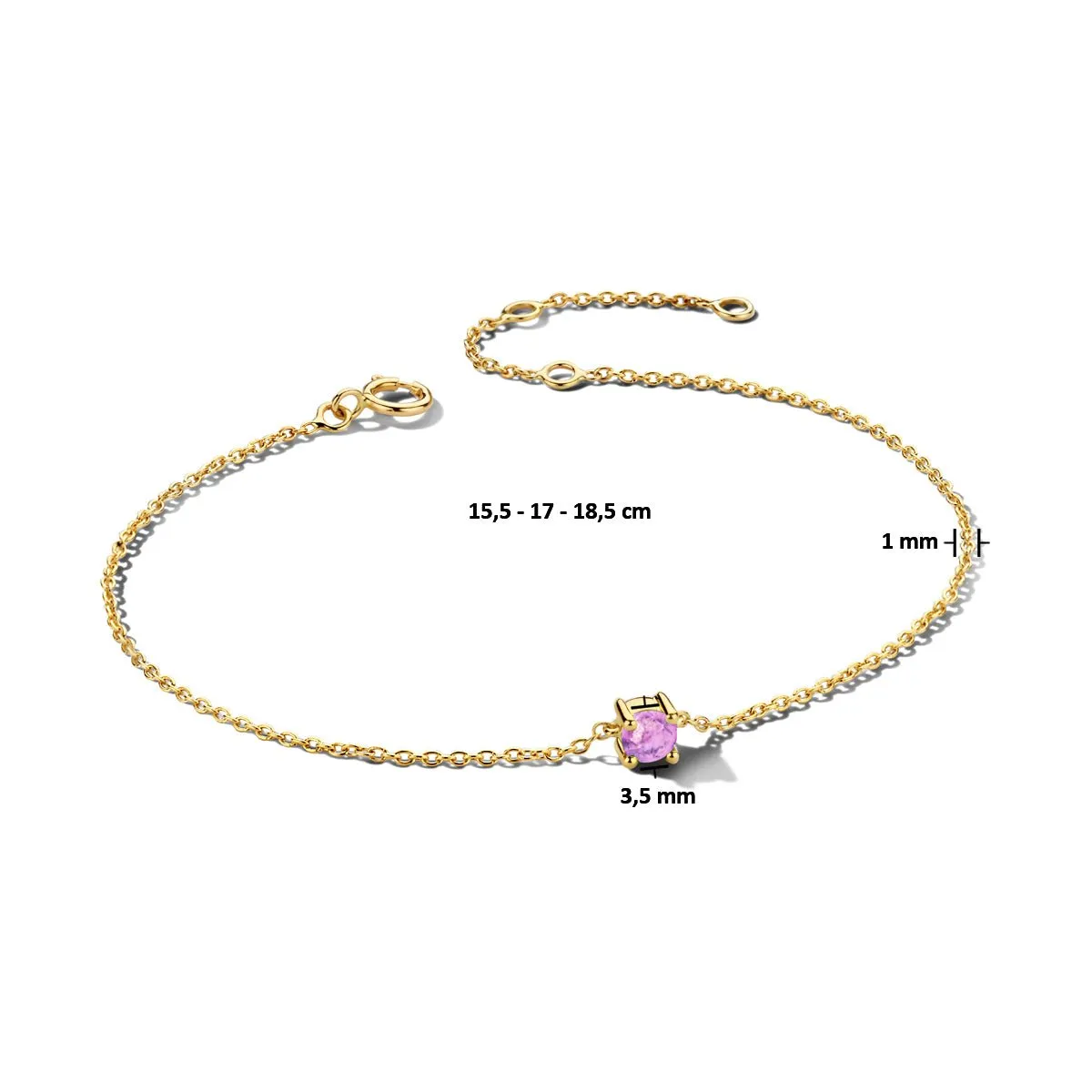 June Birthstone Bracelet 14K Yellow Gold