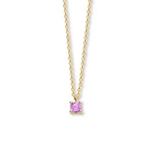 June Birthstone Necklace 14K Yellow Gold
