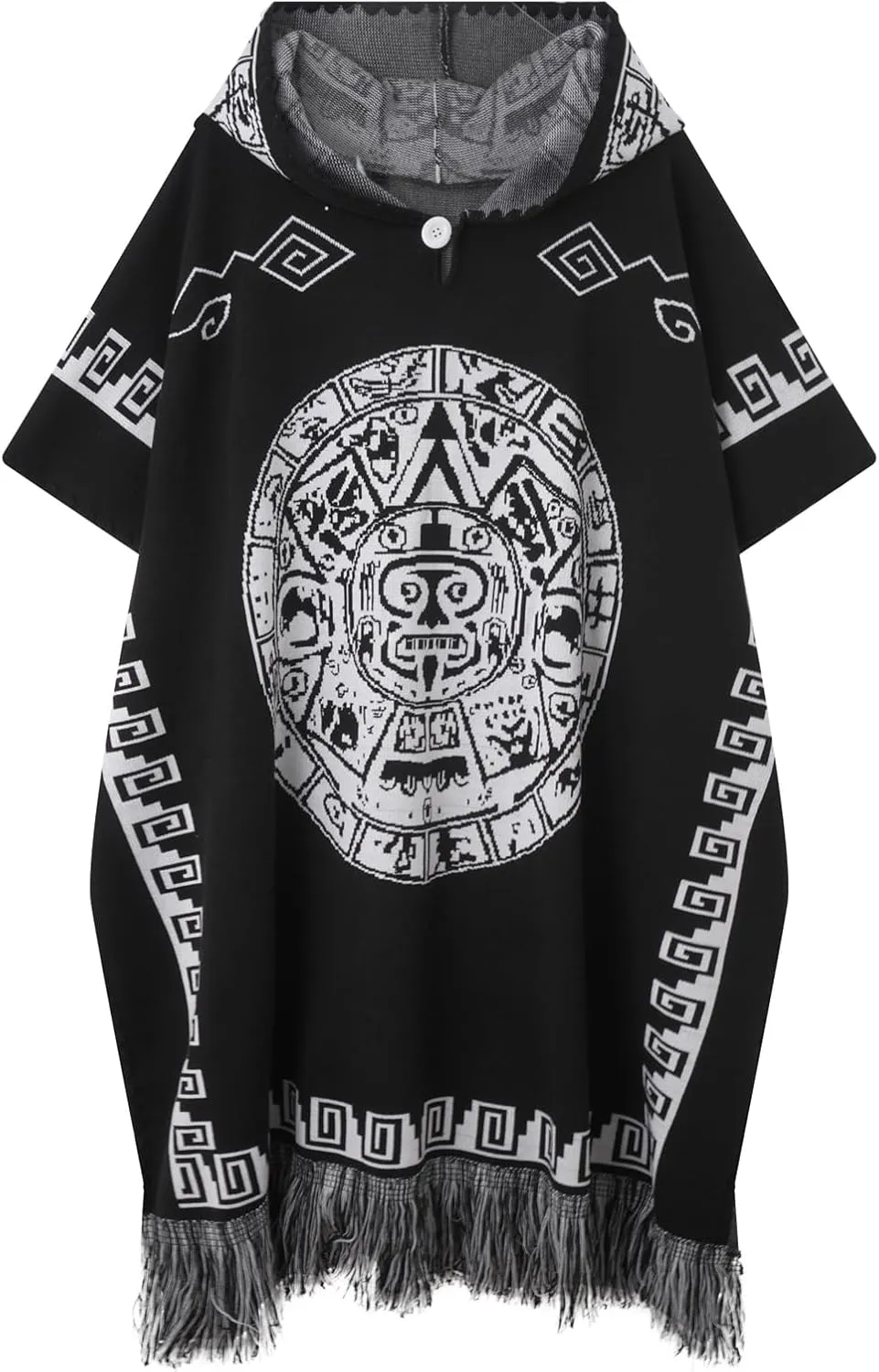 JXVX Mexican Poncho Shawl Vintage Hippie Sarape Pancho Cape Boho Totem Mexicanos Sleeveless Sweater Cloak Costume Outfit