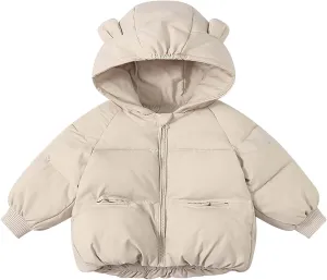 Kids Toddler Baby Girls Boys Winter Warm Thick Solid Cotton Long Sleeve Padded Jacket Coat Clothes Kid's Wear