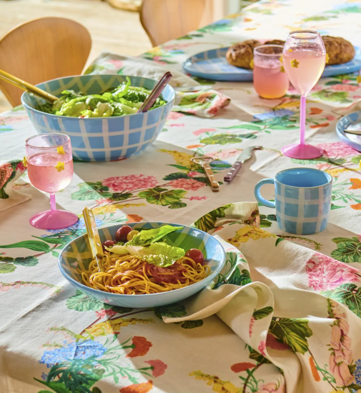 Kip & Co Blue Bird Tartan Salad Bowl