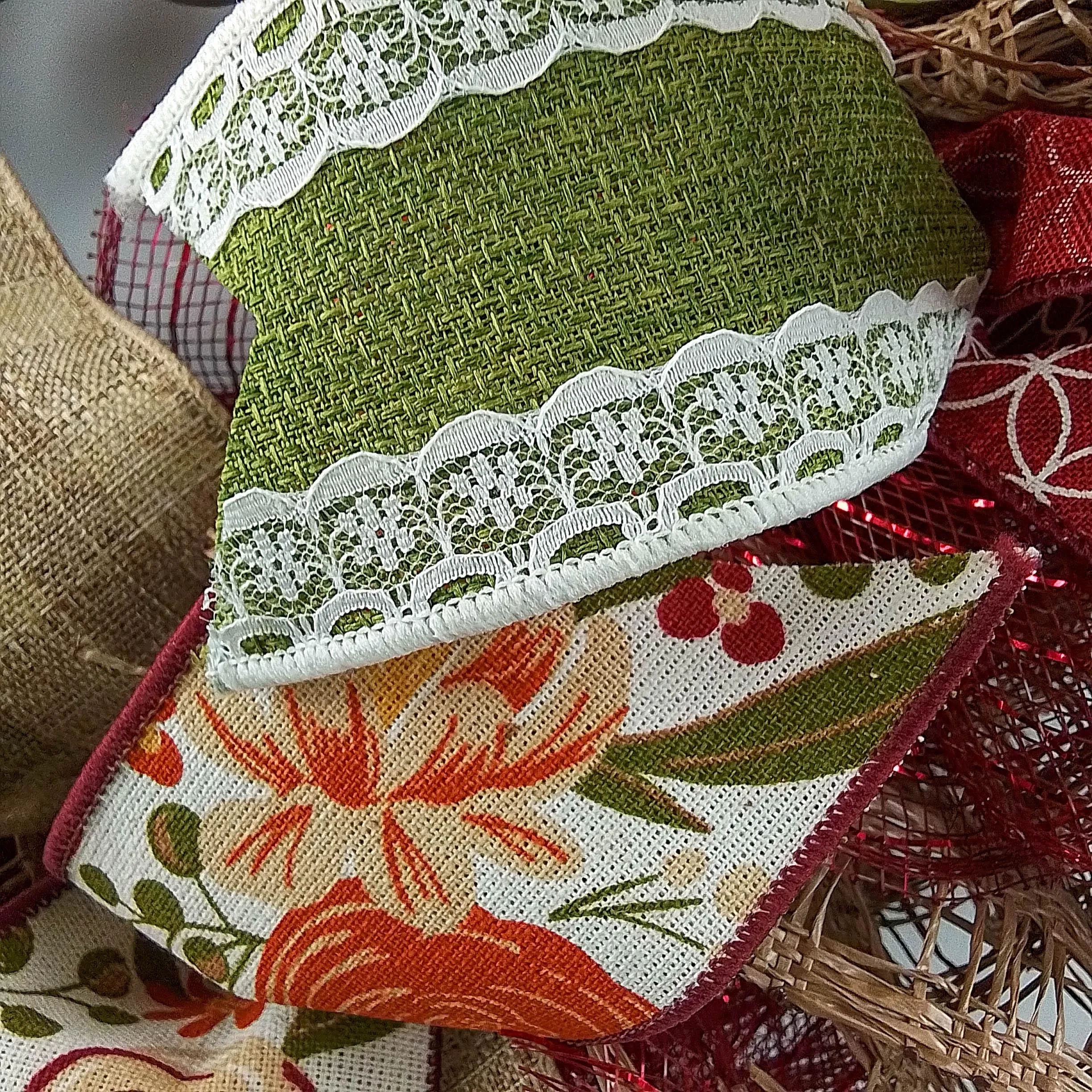 Lace Fall Wreaths for Front Door - Everyday Burlap Thanksgiving Deco Mesh Door Decor
