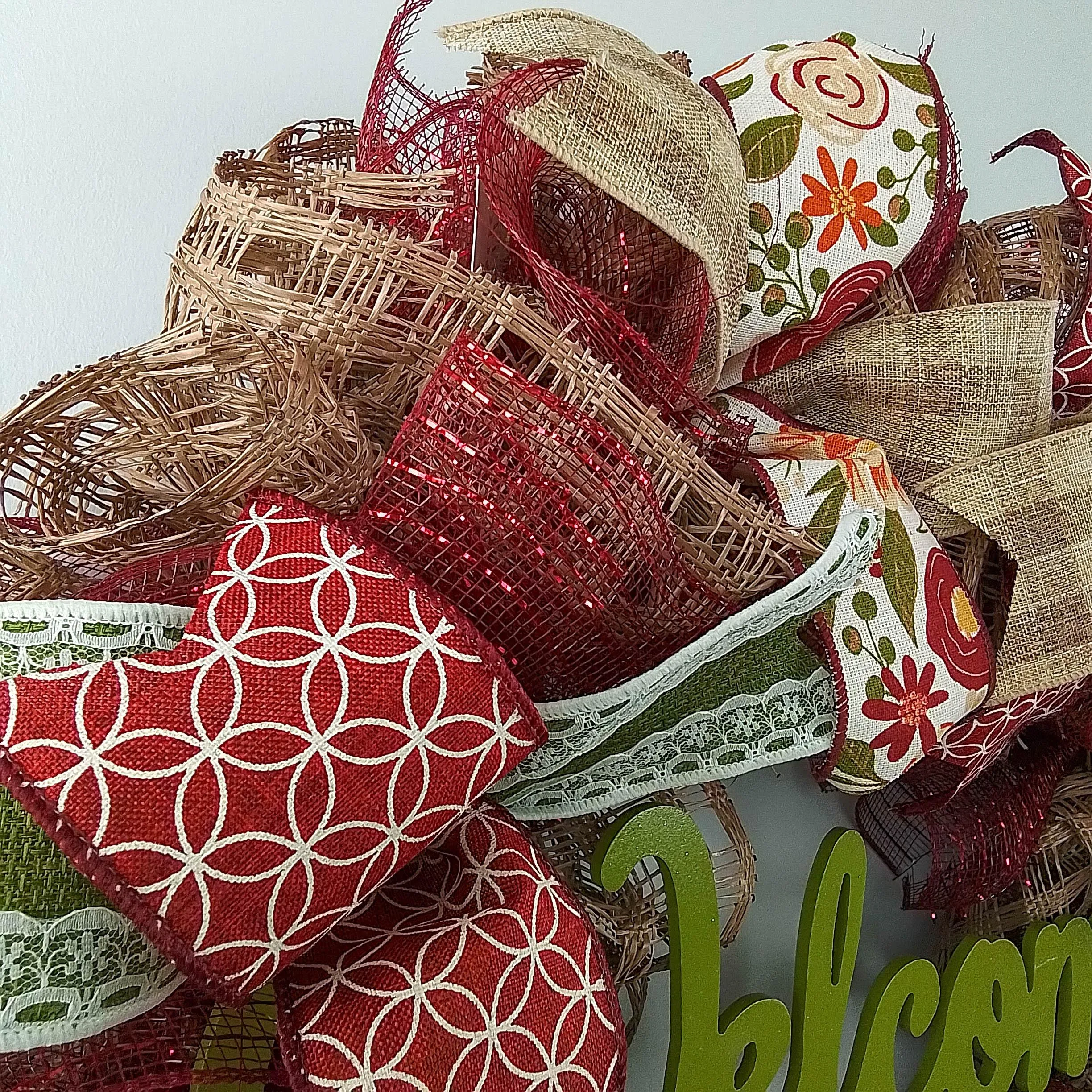 Lace Fall Wreaths for Front Door - Everyday Burlap Thanksgiving Deco Mesh Door Decor