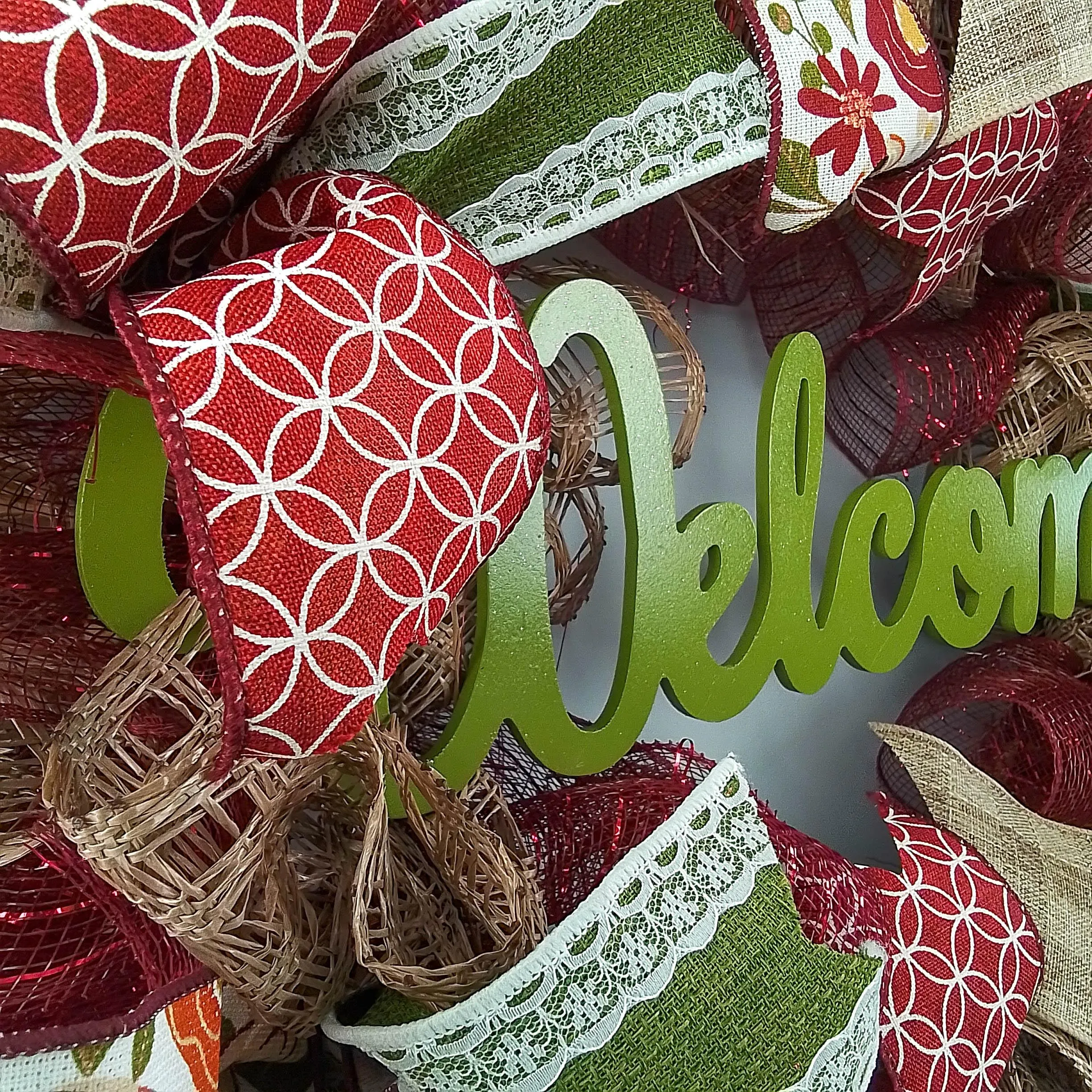 Lace Fall Wreaths for Front Door - Everyday Burlap Thanksgiving Deco Mesh Door Decor