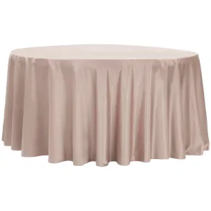 Elegant 120 Round Taupe Satin Lamour Tablecloth for Fine Dining