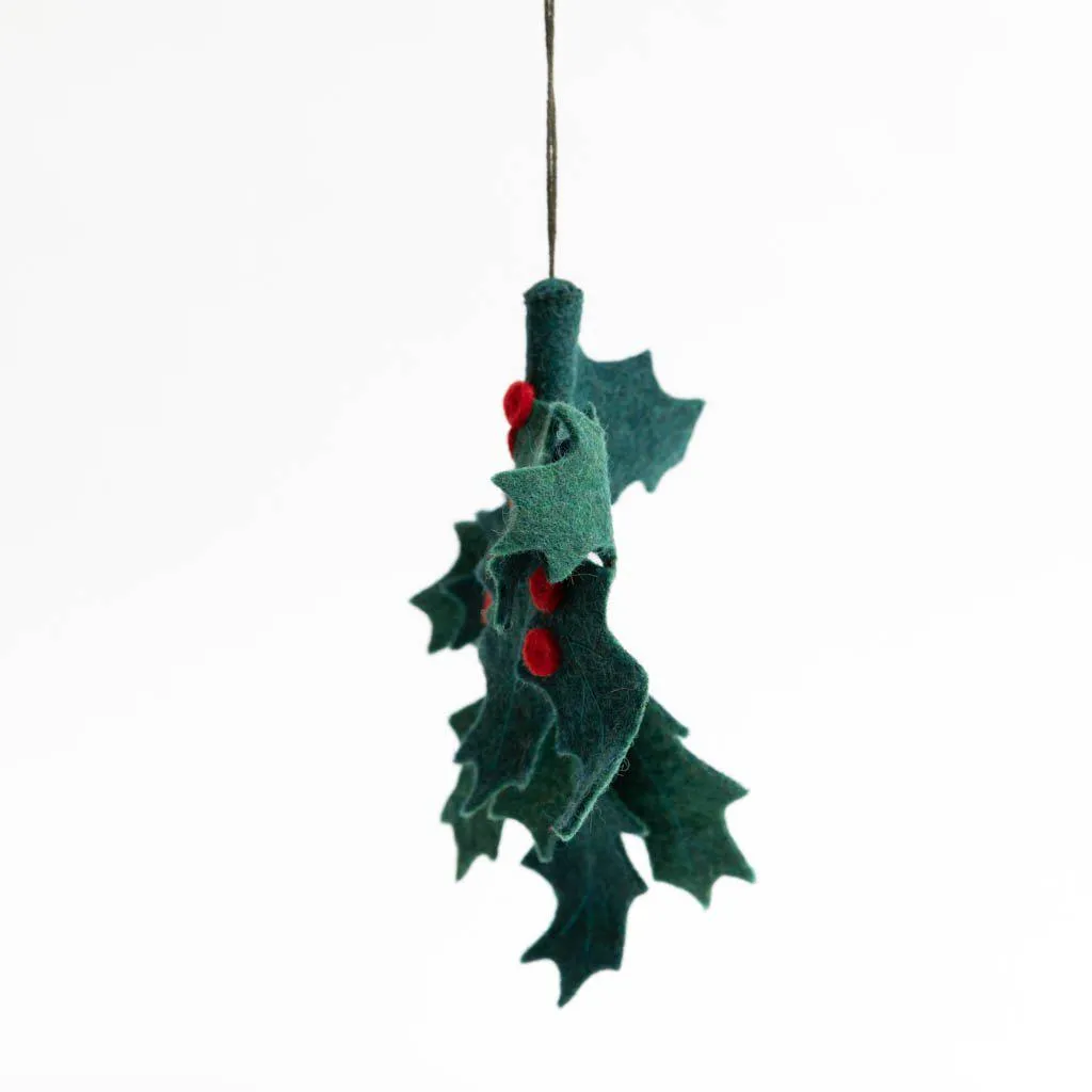 Large Festive Holly Ornament