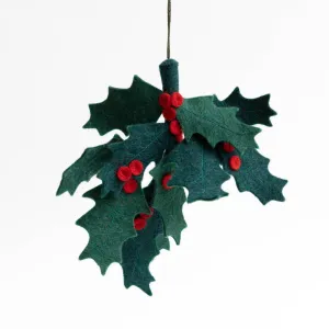 Large Festive Holly Ornament