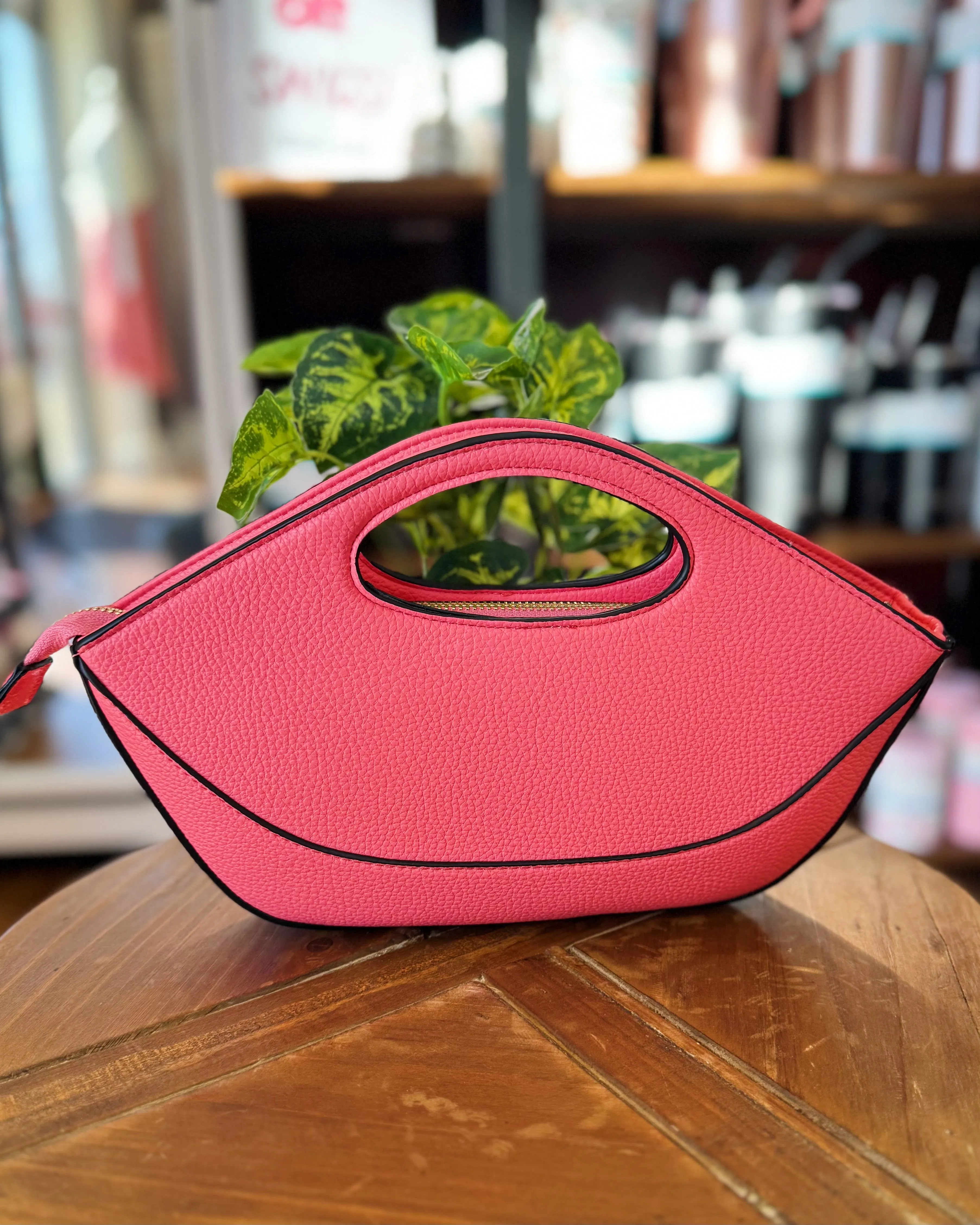 Laurel Satchel Bag in Coral Pink