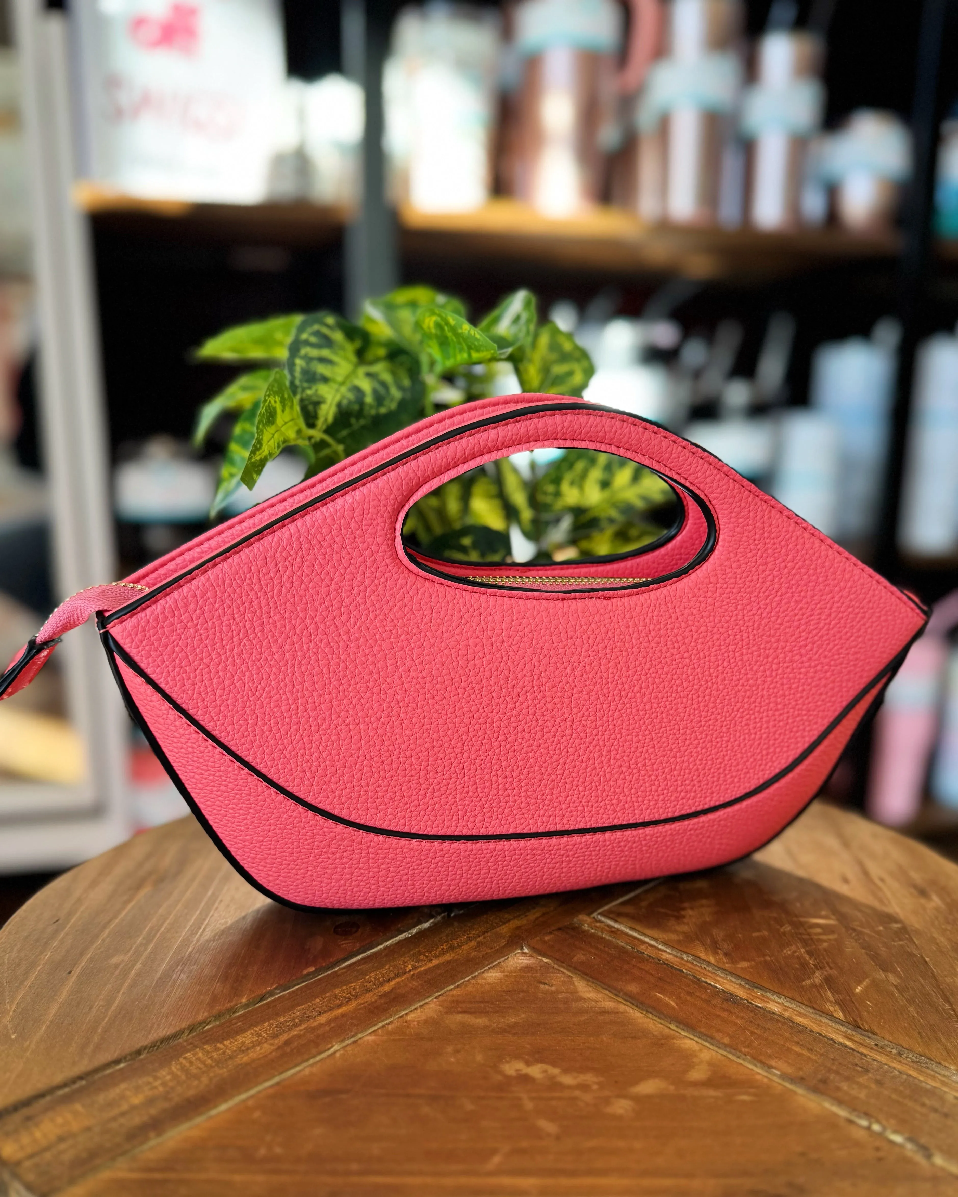 Laurel Satchel Bag in Coral Pink