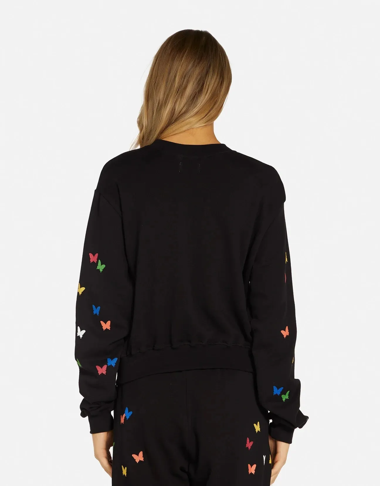 Lauren Moshi Spalding Mini Butterflies Crop Sweater