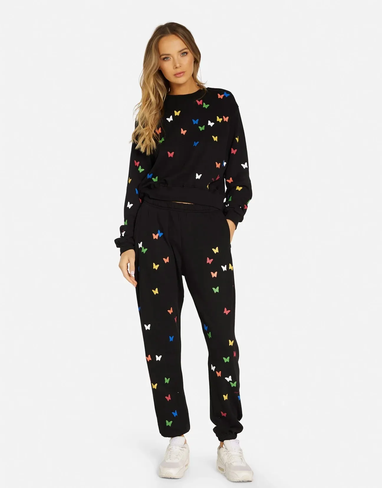 Lauren Moshi Spalding Mini Butterflies Crop Sweater