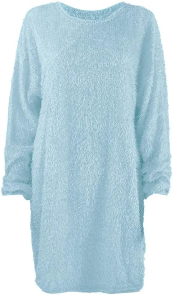 LCMTWX Long Sleeve Oversized Sweater Dress Sleeve Solid Knitted Fleece Dresses Loose Turtleneck Oversize Long Sleeve
