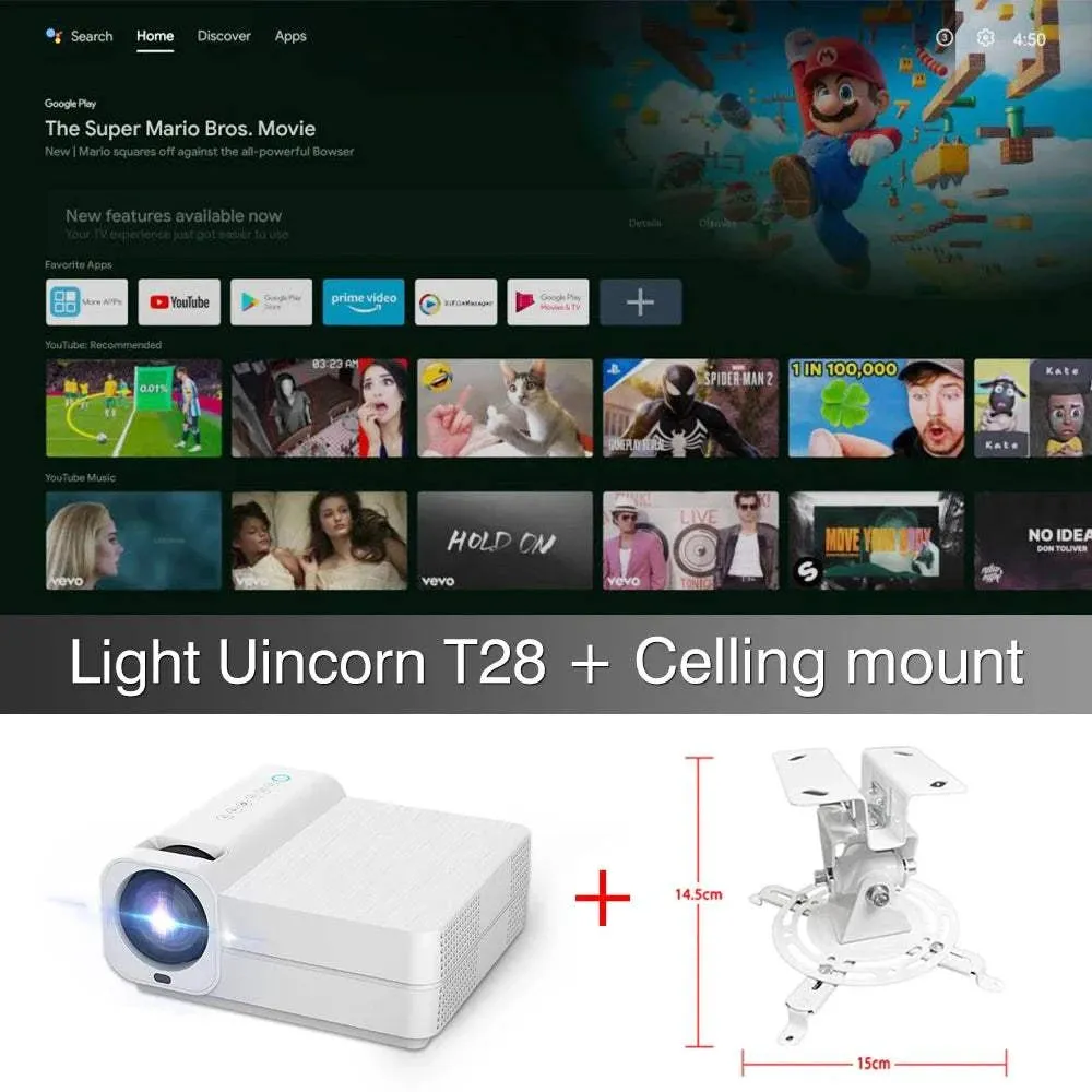 Light Unicorn T28 HD 13000 Lumens Projector