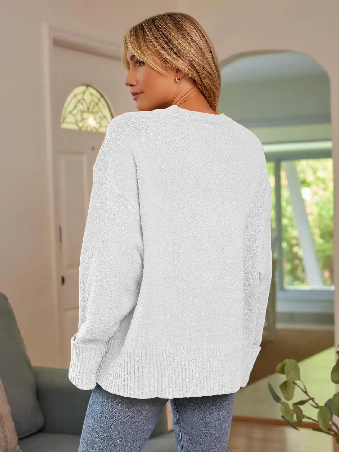 LILLUSORY Women's Oversized Sweaters Fuzzy Chunky Warm Pullover Sweater
